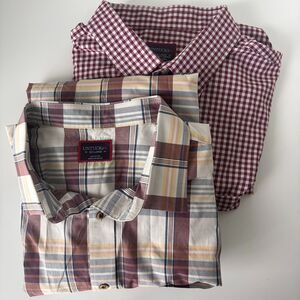 Untuckit Lot of 2 Shirts XXL Men’s Plaid &‎ Gingham Button Down Stretch Carozza